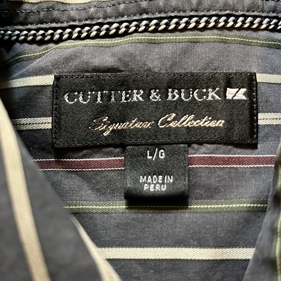 Cutter & Buck Mens Cotton Shirt, Long Sleeves, Button Up, Size L - Picture 2 of 4